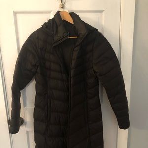 North face long puffer coat with hood